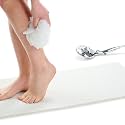 Non Slip Bathtub Mat Shower Mat for Tub - Loofah Bath Mats for Bathroom - 31x16 Bathtub Floor Mat - Textured Anti Slip Bath Mat Without Suction Cups - Secure Mat for Wet Areas (31x16 White)