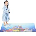 Non Slip Bathtub Mat Shower Mat for Tub - Loofah Bath Mats for Bathroom - 40x16 Bathtub Floor Mat - Textured Anti Slip Bath Mat Without Suction Cups - Secure Mat for Wet Areas (40x16 Dolphin)