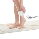 Non Slip Bathtub Mat Shower Mat for Tub - Loofah Bath Mats for Bathroom - 40x16 Bathtub Floor Mat - Textured Anti Slip Bath Mat Without Suction Cups - Secure Mat for Wet Areas (40x16 White Gold)