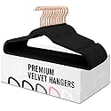 Non-Slip Velvet Hangers - Suit Hanger Ultra Thin Space Saving 360 Degree Swivel Hook Strong and Durable Clothes Hangers (20, Cream)
