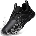 Non Slip Work Shoes for Mens Slip On Sneakers, Black US 6.5-13