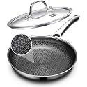 OATOFP Non Stick Frying Pans 11.5 inch, Hybrid Improved Version Frying Pans Nonstick with Lid,non stick Stainless Steel Skillets, Dishwasher and Oven-Safe Chef Pan,