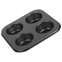Muffin Cake Pan Baking Tray, 4 Grids Carbon Steel Oven Mold