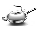 Non-Stick Pan Stainless Steel Wok Multi-Function Household Induction Cooker Gas Range an All-Purpose Wok (Color : Style 1) (Style 2)