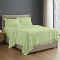 NON Sticky cotton 4 Piece Egyptian Cotton Fitted Premium Sheet Set Full XXL, 30 Inch Deep Pocket of Cotton Sheets, Sage Solid