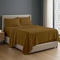 NON Sticky cotton 4 Piece Egyptian Cotton Fitted Premium Sheet Set Twin XXL, 12 Inch Deep Pocket of Cotton Sheets, Taupe Solid