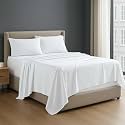 NON Sticky cotton 4 Piece Egyptian Cotton Fitted Premium Sheet Set Twin XXL, 15 Inch Deep Pocket of Cotton Sheets, White Solid