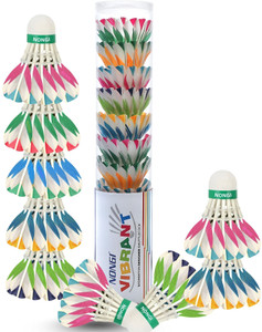 nongi designer feather shuttlecock parabolic trajectory for recreational play feather shuttle  - multicolor blue
