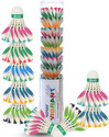 Nongi Designer Feather Shuttlecock Parabolic Trajectory for Recreational Play Feather Shuttle  - Multicolor, Blue