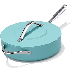 CookinCraze 4.5 QT Ceramic Saute Pan with