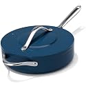 CookinCraze 4.5 QT Ceramic Sauté Pan with Lid, Nonstick Deep Frying Pan