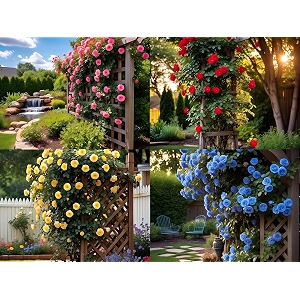 nooelec seeds india climbing rose flower seeds 60 seeds pack - hybrid year-round blooms minimal care mix