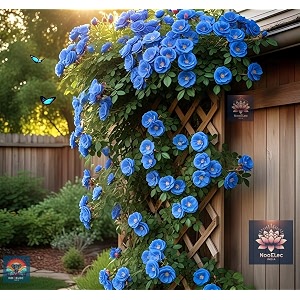 nooelec seeds india climbing rose flower seeds 60 seeds pack - hybrid year-round blooms minimal care blue