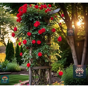 nooelec seeds india climbing rose flower seeds 60 seeds pack - hybrid year-round blooms minimal care red