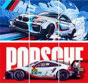 Set of 6 Racing Car Wall Poster