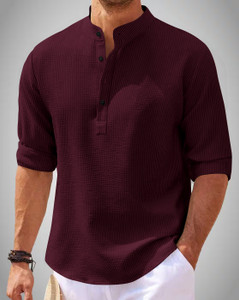 NOOK Men Self Design Straight Kurta