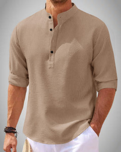 NOOK Men Self Design Straight Kurta