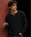 NOOK Self Design Men Henley Neck Black