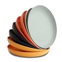 Nook Theory 8-Pack Reusable Wheat Straw Plates Set - Non Toxic and Non Plastic Dinner Plates for Kids and Adults, Lightweight Unbreakable Plate, Microwave Safe and Dishwasher Safe (Daybreak 9")