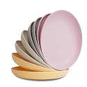 Nook Theory 8-Pack Reusable Wheat Straw Plates Set - Non Toxic and Non Plastic Dinner Plates for Kids and Adults, Lightweight Unbreakable Plate, Microwave Safe and Dishwasher Safe (Pastel 9")