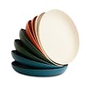 Nook Theory 8-Pack Reusable Wheat Straw Plates Set - Non Toxic and Non Plastic Dinner Plates for Kids and Adults, Lightweight Unbreakable Plate, Microwave Safe and Dishwasher Safe (Urban 10")