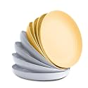 Nook Theory 8-Pack Reusable Wheat Straw Plates Set - Non Toxic and Non Plastic Dinner Plates for Kids and Adults, Lightweight Unbreakable Plate, Microwave Safe and Dishwasher Safe (Skylight 9")