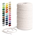 Nook Theory Cotton 3mm Macrame Cord 220 Yards - 4mm 5mm Soft Macrame Rope Perfect for Knots - Supplies for Wall Hangers & Boho Decorations - Cotton String (Cream 3mm 220 Yards)