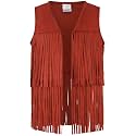 Noomelfish Girls Faux Suede Fringe Vest Sleeveless Boho Tassels Jacket Cardigan (5-12 Years)