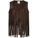 Noomelfish Girls Faux Suede Fringe Vest Sleeveless Boho Tassels Jacket Cardigan (5-12 Years)