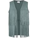 Noomelfish Girls Faux Suede Fringe Vest Sleeveless Boho Tassels Jacket Cardigan (5-12 Years)