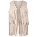 Noomelfish Girls Faux Suede Fringe Vest Sleeveless Boho Tassels Jacket Cardigan (5-12 Years)
