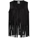 Noomelfish Girls Faux Suede Fringe Vest Sleeveless Boho Tassels Jacket Cardigan (5-12 Years)