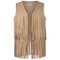 Noomelfish Girls Faux Suede Fringe Vest Sleeveless Boho Tassels Jacket Cardigan (5-12 Years)