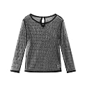 Noomelfish Girls Lace Long Sleeve Layering Tops Sheer Mesh Tee Shirts Blouse (5-12 Years)