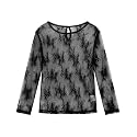Noomelfish Girls Lace Long Sleeve Layering Tops Sheer Mesh Tee Shirts Blouse (5-12 Years)