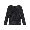 Noomelfish Girls Lace Long Sleeve Layering Tops Sheer Mesh Tee Shirts Blouse (5-12 Years)