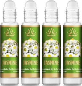 noorson jasmine attar perfume for unisex natural long lasting 8 ml each pack of 4- floral attar floral