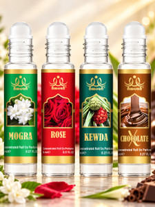 noorson mograrosekewdachoclate premium quality attar perfume for unisex - pure natural combo 4 items in the set