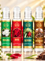Noorson Mogra,Rose,Kewda,Choclate Premium Quality Attar Perfume for Unisex - Pure, Natural Combo (4 Items in the set)