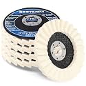 NOOTEASS 5 PCS Wool Felt Polishing Disc Buffing Wheel 4-1/2" x 7/8"