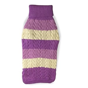 nootie soft dog sweaterstylish pet apparel for winter-cream-voilet size-20-cozy dog winter clothes warm sweater dress medium pet sweater dog winter fashion dog sweater dog winter wear clothes