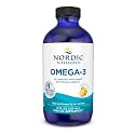 Nordic Naturals Omega 3 Liquid|1560 Mg Omega 3 Fatty Acid|Sardine Fish Oil Syrup With EPA & DHA Supplement For Heart,Brain Health & Immune Support|Fish Oil Lemon Flavour 8 Floz 237 ml, 0.4 grams