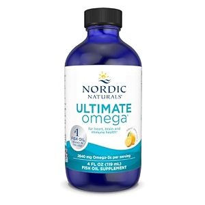 nordic naturals ultimate omega 3 fish oil liquid  high potency fatty acids supplement for men amp women  2840 mg fish oil epa amp dha  promotes brain amp heart health  lemon flavour 4 oz