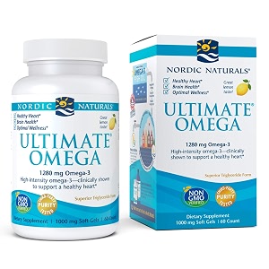 nordic naturals ultimate omega 3 fish oil softgels  1280 mg omega 3 fatty acids  high-potency fish oil omega 3 supplement for men and women with epa amp dha   fish oil lemon flavour 60 soft gels