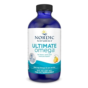nordic naturals ultimate omega 3 fish oil liquid  high potency omega 3 fatty acids supplement for men amp women  2840 mg epa amp dha  promotes brain amp heart health  lemon flavour 8 oz