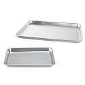 Nordic Ware Naturals Half Sheet and Quarter Sheet Baking Set - USA Made Aluminum Commercial Quality Sheet Pans for Baking or Roasting, Encapsulated Galvanized Steel Rim Prevents Warping