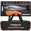 Nordmoose Fish Fillet Mat with Storage Bag and Fish Ruler Decal. Large 28""x14"" Nonslip Fish Cleaning Mat that Grips the Fish - Durable &amp; Easy to Clean, Portable Fish Cutting Board, Black