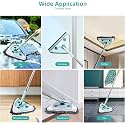 Noridy 3 in 1 Wet & Dry Mop Adjustable Long Handle 360 Rotatable Triangle Microfiber Floor Cleaning mop with Glass Cleaner Squeeze Wiper, Wet and Dry Flat mop, Stainless Steel