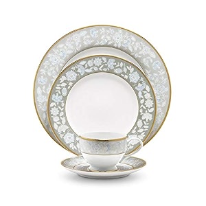 noritake japan porcelain ceramic dinner set 24k gold 21 pieces service for 6 - dining set for home - crockery dinner set for gift at weddings - plates dinnerware sets hearth collection peach valley