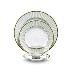 noritake japan - porcelain serving bowl 1 pc - luxury dining and kitchen set - hearth collection monarch gold golden spare small serving bowl